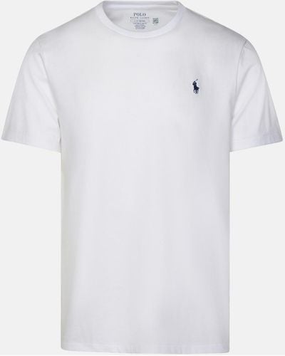 Polo Ralph Lauren Logo-embroidered Classic-fit Cotton And Linen-blend T-shirt X - White