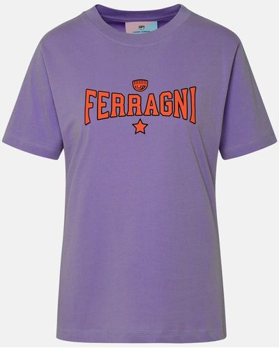 Chiara Ferragni Lilac Cotton T-shirt - Purple