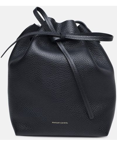 Mansur Gavriel Mini Bucket Bag In Leather - Blue