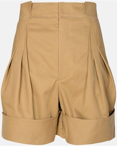 Maison Margiela Cotton Blend Bermuda Shorts - Natural