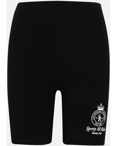 Sporty & Rich Cotton Biker Shorts - Black