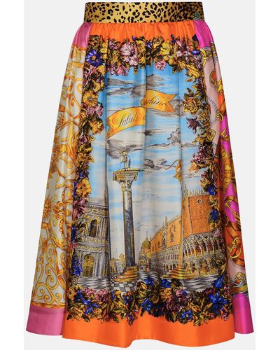 Moschino Color Silk Skirt - Multicolor