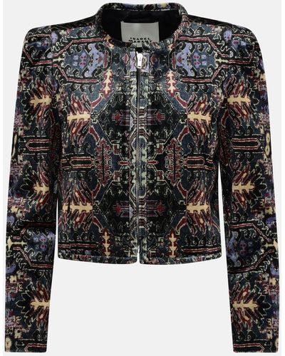 Isabel Marant 'valian' Color Cotton Blend Jacket - Black