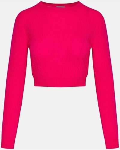 Patou Fuchsia Wool Blend Sweater - Pink