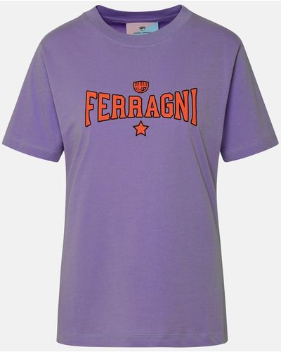 Chiara Ferragni Lilac Cotton T-shirt - Purple