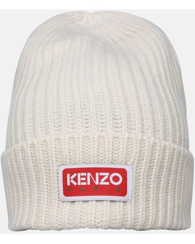 KENZO Wool Beanie - White