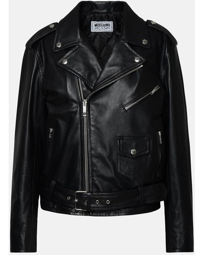 Moschino Jeans Leather Jacket - Black