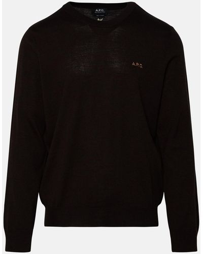 A.P.C. Wool Blend 'axel' Sweater - Black