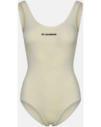 Jil Sander Ivory Nylon One-piece Swimsuit - Natural