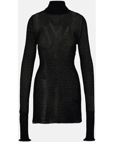 MM6 by Maison Martin Margiela Wool Blend Turtleneck Sweater - Black