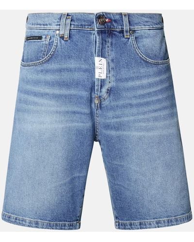 Philipp Plein 'formantera' Cotton Bermuda Shorts - Blue