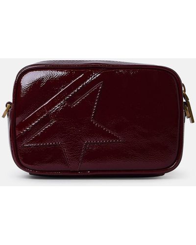 Golden Goose Star Crossbody Bag In Burgundy Leather - Purple