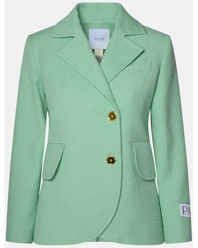 Patou Mint Cotton Blend Jacket - Green