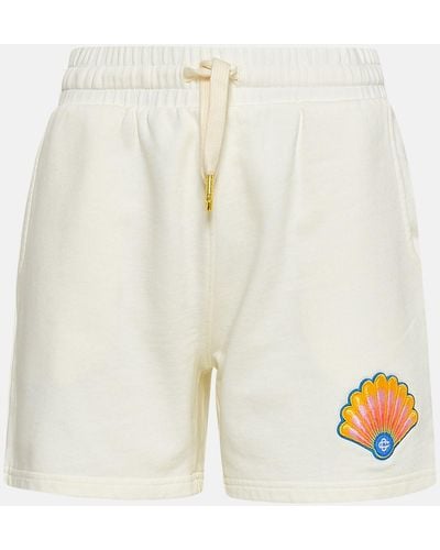 Casablancabrand Cotton Shell Patch Shorts - White
