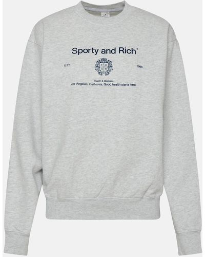 Sporty & Rich Cotton Sweatshirt - Gray