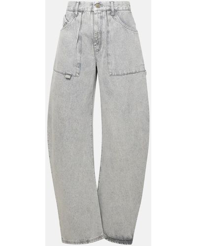 The Attico 'effie' Cotton Jeans - Gray