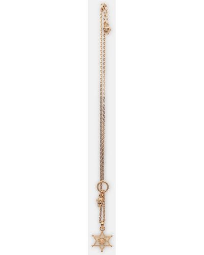 Versace Medusa Brass Necklace - White