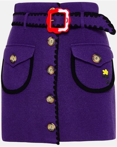 Cormio Viola Wool Miniskirt - Purple