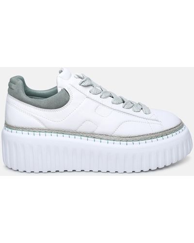 Hogan 'h-stripes' Nappa Leather Sneakers - White