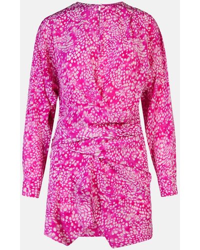 Isabel Marant 'habla' Dress In Silk Blend - Pink