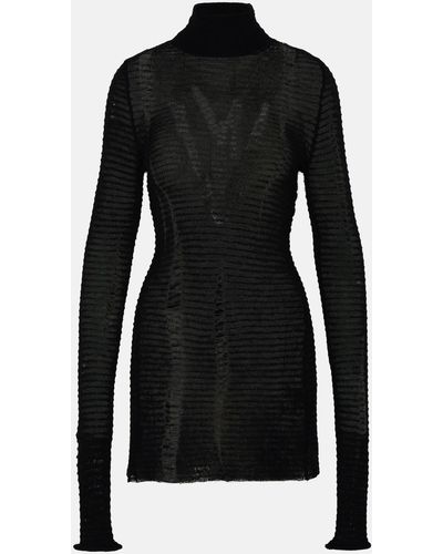 MM6 by Maison Martin Margiela Wool Blend Turtleneck Sweater - Black