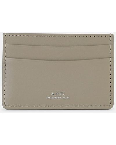 A.P.C. 'andre' Leather Card Holder - Natural