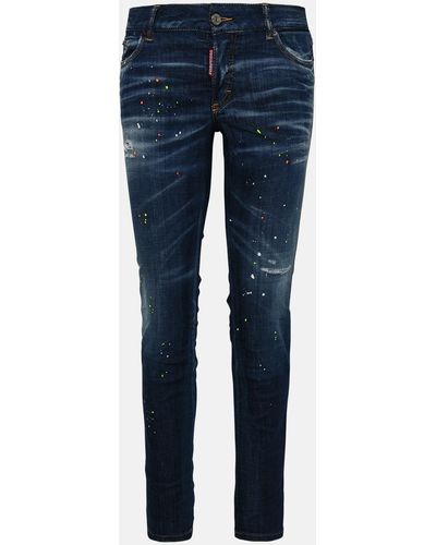 DSquared² Cotton Denim Jennifer Jeans - Blue