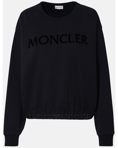 Moncler Cotton Blend Sweatshirt - Blue