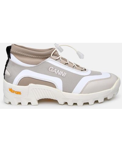 Ganni Performance Two-tone Recycled Polyester Sneakers - White