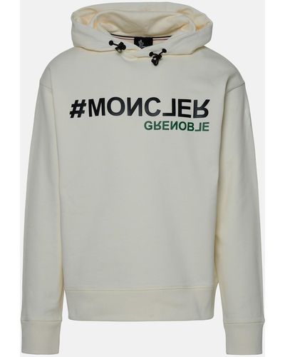 Moncler Ivory Cotton Jersey Sweatshirt - Gray