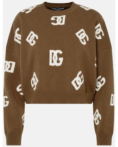 Dolce & Gabbana Brown Wool Sweater - Metallic
