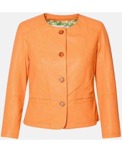 Bully Leather Jacket - Orange