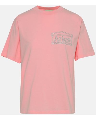 Aries Cotton Crystal Temple T-shirt - Pink