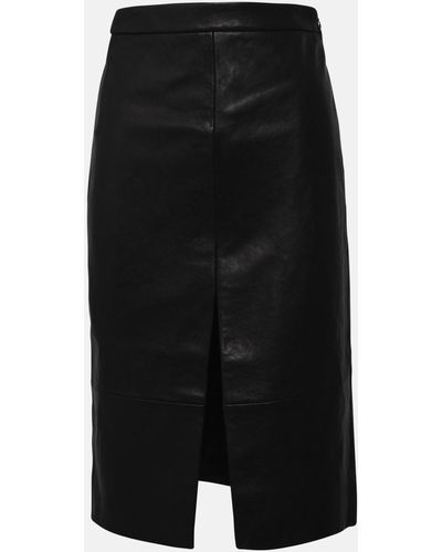 Khaite Freser Leather Skirt - Black
