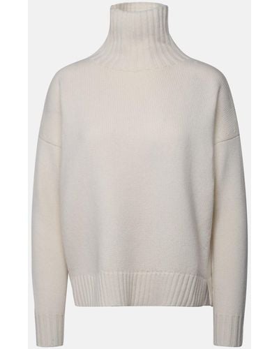 Max Mara Gianna Ivory Cashmere Blend Sweater - White