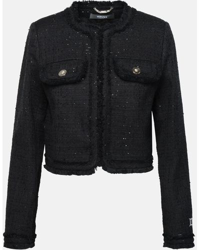 Versace Cotton Blend Jacket - Black