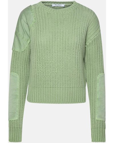 Max Mara 'abisso1234' Sage Cotton Sweater - Green
