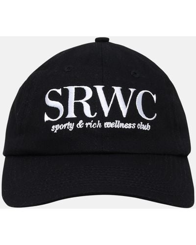 Sporty & Rich Cotton Upper East Side Hat - Black