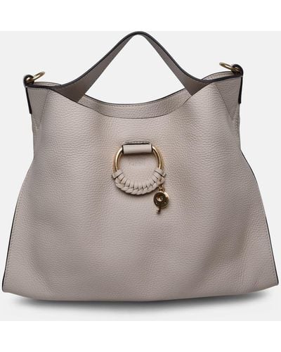 See By Chloé See By Chloé 'joan' Cement Cowhide Bag - Gray