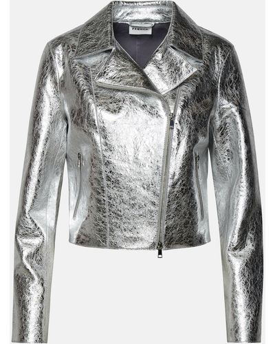 P.A.R.O.S.H. 'metallic' Lambskin Jacket - Gray