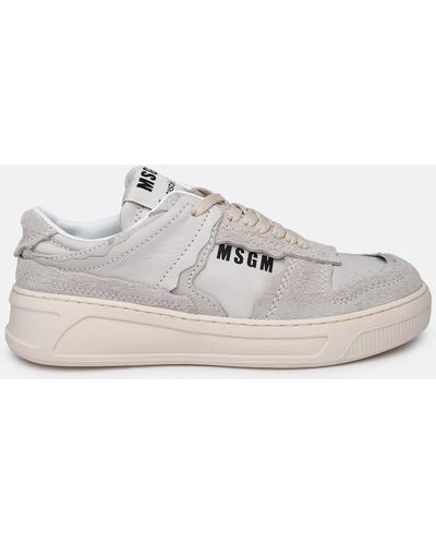 MSGM Fg1 White Leather Sneakers
