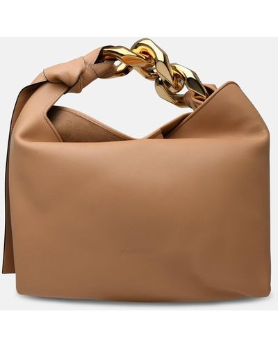 JW Anderson Leather Chain Hobo Bag - Brown