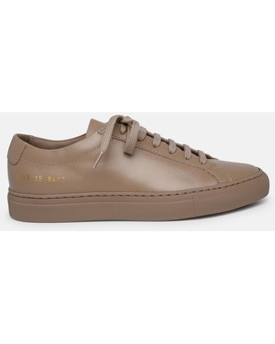 Common Projects Achilles Beige Leather Sneakers - Brown