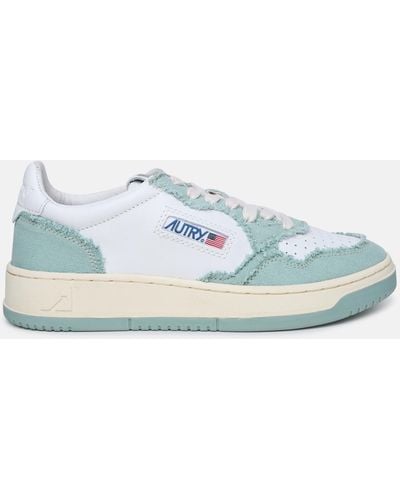 Autry Teal Leather And Canvas Medalist' Sneakers - Blue