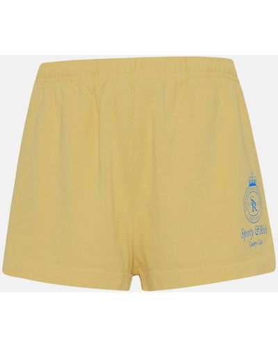 Sporty & Rich Cotton Crown Disco Shorts - Yellow