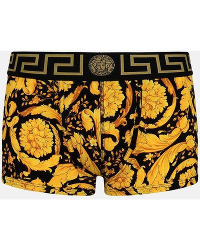 Versace Gold Cotton Boxer Shorts - Metallic