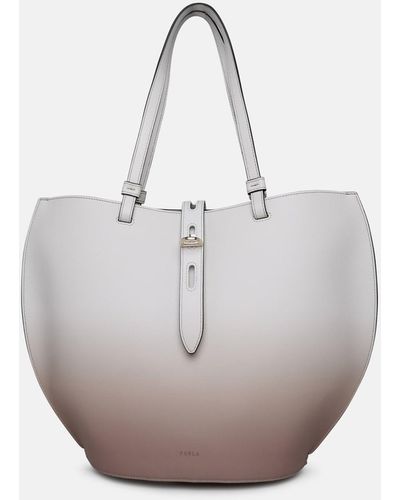Furla Two-color Leather Bag - White