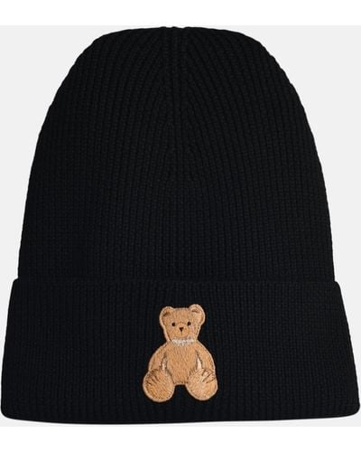 Palm Angels 'bear In' Wool Beanie - Black