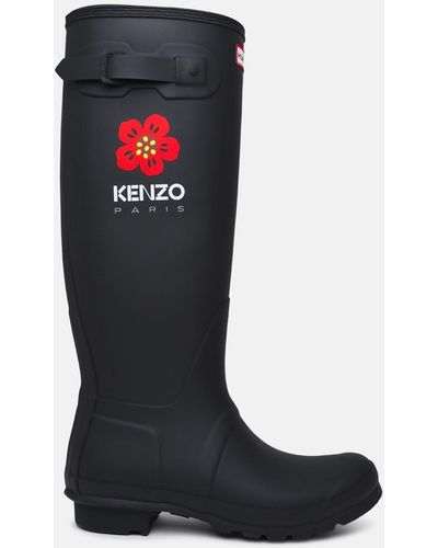 KENZO 'wellington' Natural Rubber Boots - Black