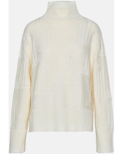 Lanvin White Cashmere Turtleneck Sweater
